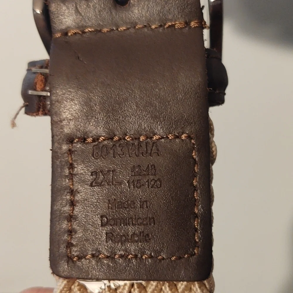 Braided Fabric Belt Sz 2XL tan